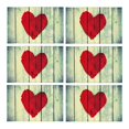 thumbnail image 1 of MKHERT Vintage Drawing Love Symbol On Old Wooden Wall Placemats Table Mats for Dining Room Kitchen Table Decoration 12x18 inch,Set of 6, 1 of 4