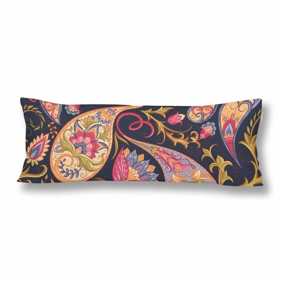 MKHERT Vintage Flowers Paisley Body Pillow Pillowcase Pillow Protector Cushion Cover 20x60 Inch