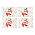 thumbnail image 1 of MKHERT Vintage Mom Fox Love Baby Cute Cherry Cartoon Comic Art Placemats Table Mats for Dining Room Kitchen Table Decoration 12x18 inch,Set of 4, 1 of 4