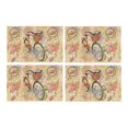 thumbnail image 1 of MKHERT Vintage Newspaper Background with Roses,Clock and Bicycle Placemats Table Mats for Dining Room Kitchen Table Decoration 12x18 inch,Set of 4, 1 of 4