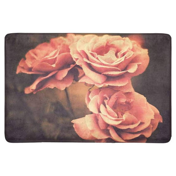 MKHERT Vintage Rose Flowers Floral Art Doormat Rug Home Decor Floor Mat Bath Mat 23.6x15.7 inch