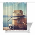 thumbnail image 1 of MKHERT Vintage Suitcase Hipster Hat and Photo Camera with Tropical Sea Beach Summer Travel Waterproof Shower Curtain Decor Fabric Bathroom Set 60x72 inch, 1 of 1