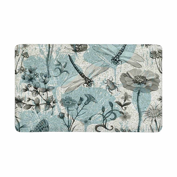 MKHERT Vintage Summer Botanical Butterflies Dragonflies and Plants Doormat Rug Home Decor Floor Mat Bath Mat 30x18 inch