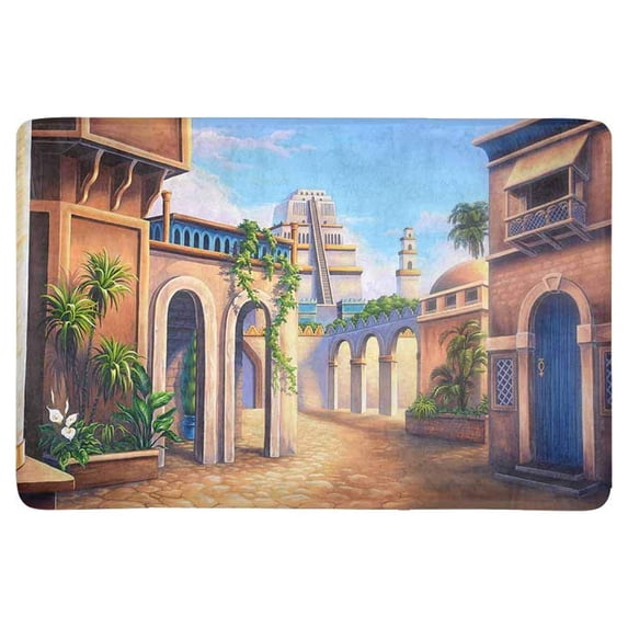 MKHERT Vintage Theatre Backdrop Ancient Babylon City Architecture Doormat Rug Home Decor Floor Mat Bath Mat 23.6x15.7 inch