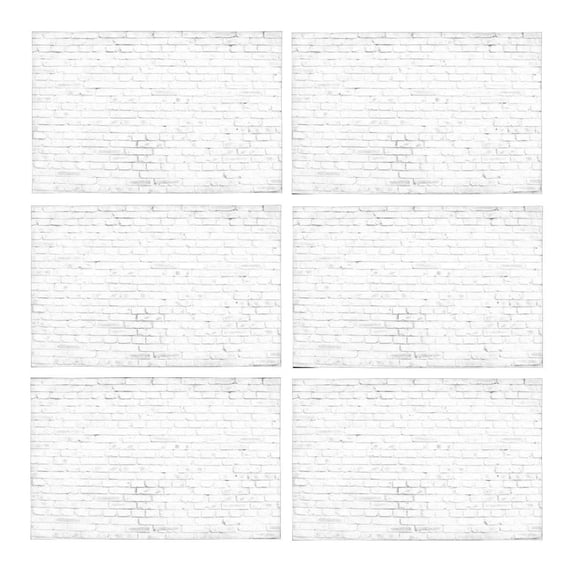 MKHERT Vintage White Brown Brick Wall Placemats Table Mats for Dining Room Kitchen Table Decoration 12x18 inch,Set of 6