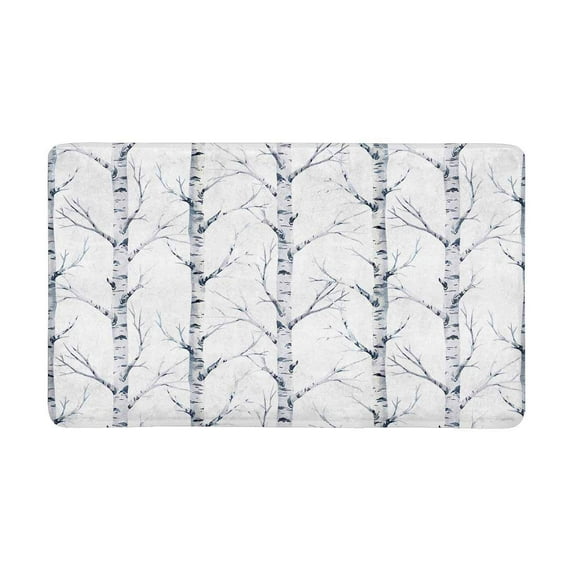 MKHERT Watercolor Birch Tree Forest Doormat Rug Home Decor Floor Mat Bath Mat 30x18 inch