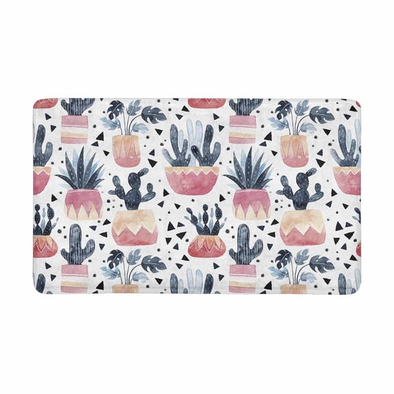 MKHERT Watercolor Cacti Succulents and Monstera Tropical Plant Doormat Rug Home Decor Floor Mat Bath Mat 30x18 inch