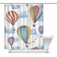 thumbnail image 1 of MKHERT Watercolor Cartoon Hot Air Balloon with Flag Garlands and Clouds Home Decor Waterproof Polyester Fabric Shower Curtain Bathroom Sets 66x72 inch, 1 of 1
