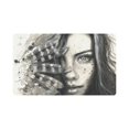 thumbnail image 1 of MKHERT Watercolor Fashion Girl Portrait with Feathers and Freckles Doormat Rug Home Decor Floor Mat Bath Mat 30x18 inch, 1 of 3