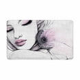 thumbnail image 1 of MKHERT Watercolor Fashion Young Beautiful Woman with Pink Flower Doormat Rug Home Decor Floor Mat Bath Mat 30x18 inch, 1 of 3