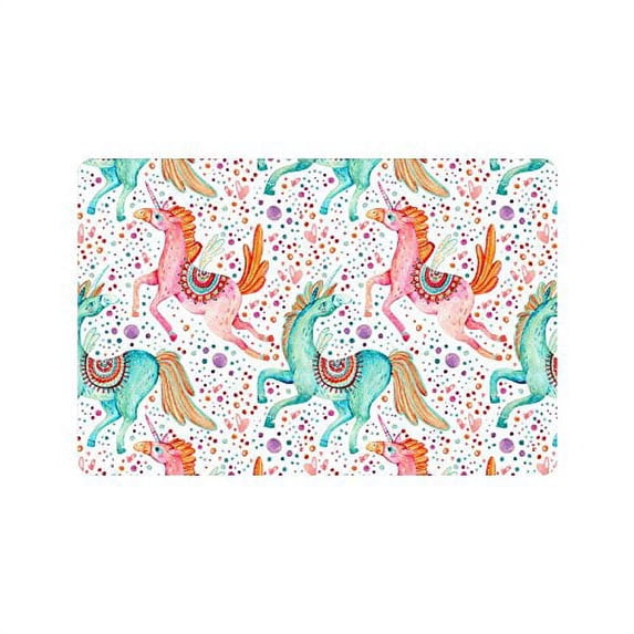 MKHERT Watercolor Flying Unicorns with Cartoon Bubbles Doormat Rug Home Decor Floor Mat Bath Mat 23.6x15.7 inch