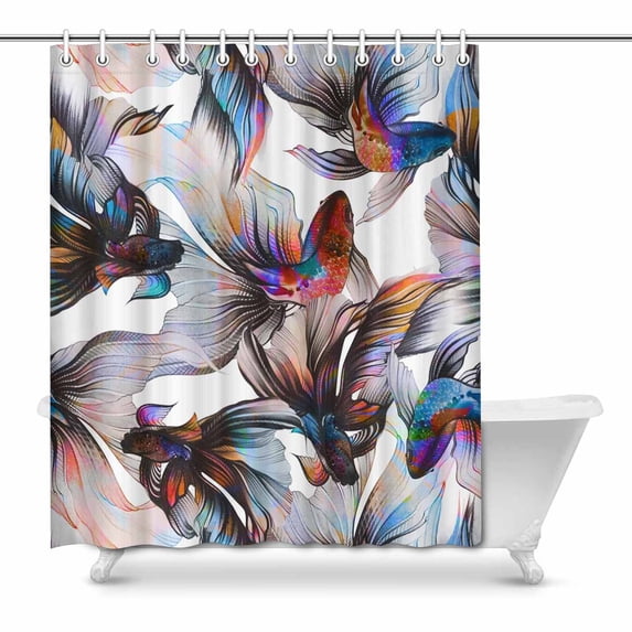 MKHERT Watercolor Goldfish Art Home Decor Waterproof Polyester Bathroom Shower Curtain Bath 66x72 inch