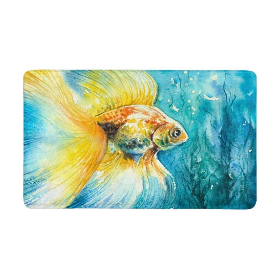 MKHERT Watercolor Goldfish Artistic Realistic Painting Doormat Rug Home Decor Floor Mat Bath Mat 30x18 inch