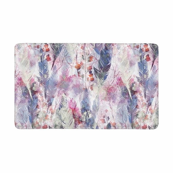 MKHERT Watercolor Lily Flowers and Hummingbird Doormat Rug Home Decor Floor Mat Bath Mat 30x18 inch