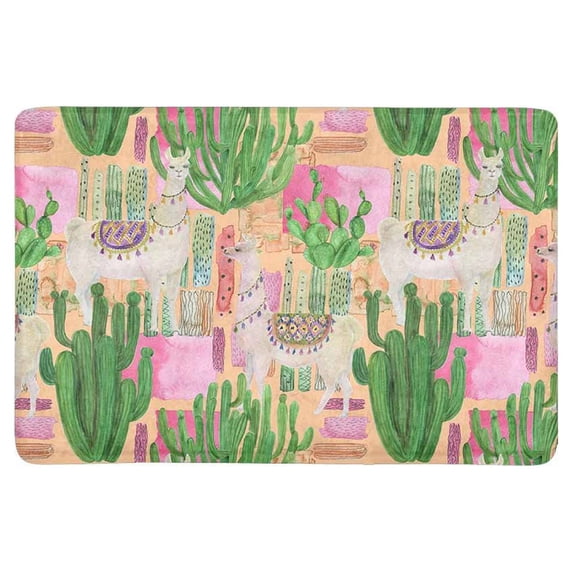 MKHERT Watercolor Llama with Cactus Mexican Design Doormat Rug Home Decor Floor Mat Bath Mat 23.6x15.7 inch