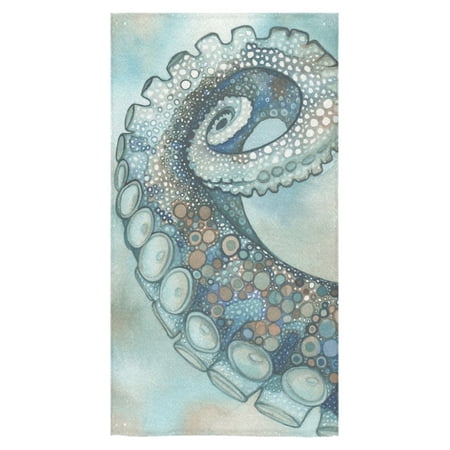 MKHERT Watercolor Octopus Bath Towel Shower Towel Wash Cloth Face Towels 16x28 inches