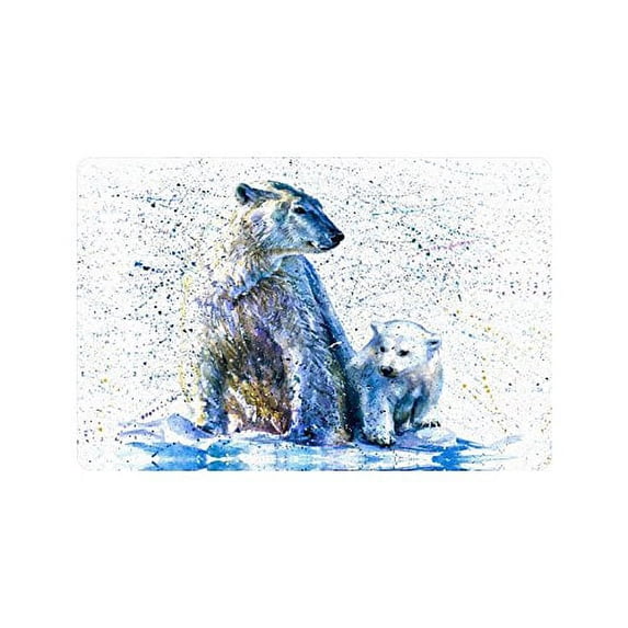 MKHERT Watercolor Polar Bears Animal Painting Doormat Rug Home Decor Floor Mat Bath Mat 23.6x15.7 inch
