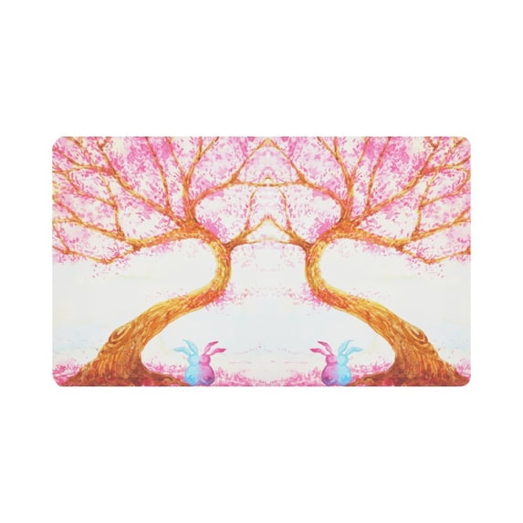 MKHERT Watercolor Rabbits Lover Under Love Tree Valentines Day Doormat Rug Home Decor Floor Mat Bath Mat 30x18 inch