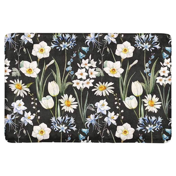 MKHERT Watercolor Spring Botanical Floral Daisy Flowers Doormat Rug Home Decor Floor Mat Bath Mat 23.6x15.7 inch
