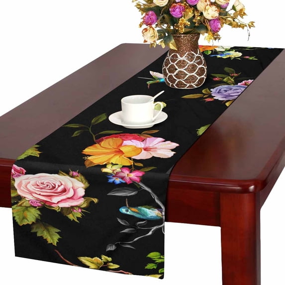 MKHERT Watercolor floral Table Runner For Wedding Party Decoration Kitchen Decor Decoration 14x72 inch