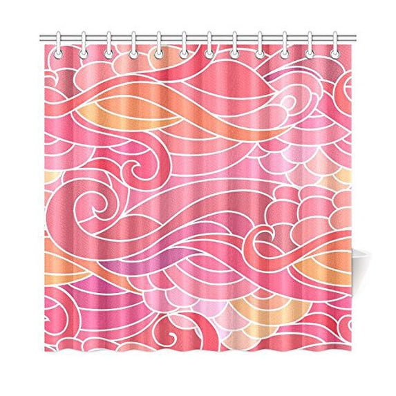 MKHERT Wavy Curly Ocean Shower Curtain Home Decor Bathroom Shower Curtain 66x72 inch