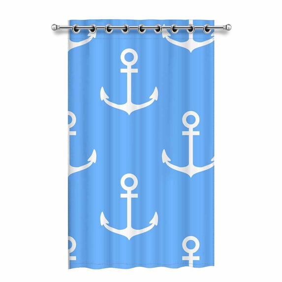 MKHERT White Anchors Blackout Window Curtain Drapes Bedroom Living Room Kitchen Curtains 52x84 inch