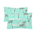 thumbnail image 1 of MKHERT White Dolphin And Palm Tree Pillowcase Pillow Protector Cushion Cover 20x30 inch,Set of 2, 1 of 3