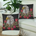 thumbnail image 1 of MKHERT White Eagle and Roses Throw Pillowcase Pillow Cover Cushion Couver 18x18 inch, Set of 2, 1 of 3