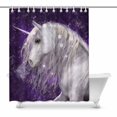 thumbnail image 1 of MKHERT White Unicorn with Purple Background and Falling Snow Home Decor Waterproof Polyester Fabric Shower Curtain Bathroom Sets 60x72 inch, 1 of 1