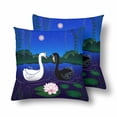 thumbnail image 1 of MKHERT White and Black Swans Throw Pillowcase Pillow Cover Cushion Couver 18x18 inch, Set of 2, 1 of 2