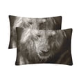 thumbnail image 1 of MKHERT Wild African Lion Pillowcase Pillow Protector Cushion Cover 20x30 inch,Set of 2, 1 of 3