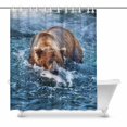 thumbnail image 1 of MKHERT Wildlife Brown Bear Hunting Fish on Alaska Waterproof Shower Curtain Decor Fabric Bathroom Set 66x72 inch, 1 of 1