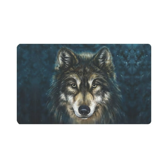 MKHERT Wolf Head Animal Painting Doormat Rug Home Decor Floor Mat Bath Mat 30x18 inch
