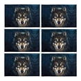 thumbnail image 1 of MKHERT Wolf Head Animal Painting Placemats Table Mats for Dining Room Kitchen Table Decoration 12x18 inch,Set of 6, 1 of 4