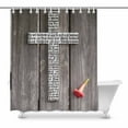 thumbnail image 1 of MKHERT Wooden Cross with The Lord's Prayer On Shabby Wooden Plank Waterproof Shower Curtain Decor Fabric Bathroom Set 66x72 inch, 1 of 1