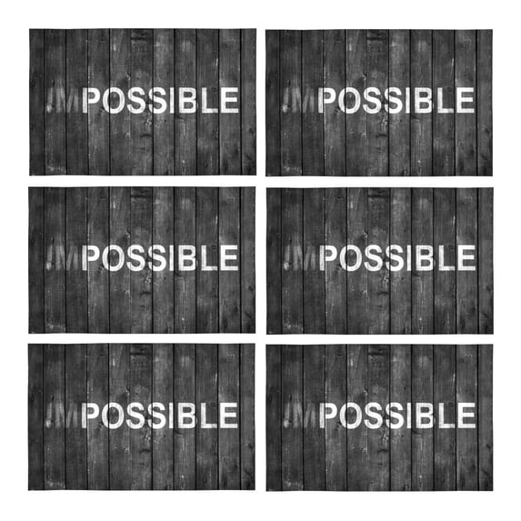 MKHERT Wooden Wall with Inspirational Quote I'm Possible Placemats Table Mats for Dining Room Kitchen Table Decoration 12x18 inch,Set of 6