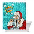 thumbnail image 1 of MKHERT Wow Santa Claus Christmas Character Retro Pop Art Home Decor Waterproof Polyester Fabric Shower Curtain Bathroom Sets Hooks 66x72 inch, 1 of 1
