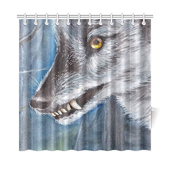 MKHERT Yellow-Eyed Wolf Shower Curtain Home Decor Bathroom Shower Curtain 66x72 inch