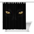 thumbnail image 1 of MKHERT Yellow Eyes Black Panther On Dark Background Halloween Theme Home Decor Waterproof Polyester Fabric Shower Curtain Bathroom Sets Hooks 66x72 inch, 1 of 1