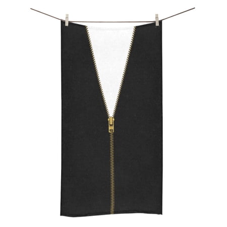 MKHERT Zipper Metal Gold Black Background Bath Towel Shower Towel Wash Cloth Face Towels 16x28 Inches