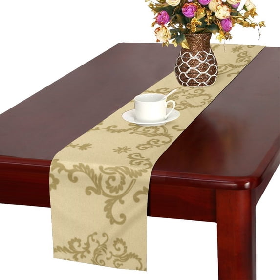 MKHERT beige Table Runner for Kitchen Wedding Party Home Decor 14x72 inch