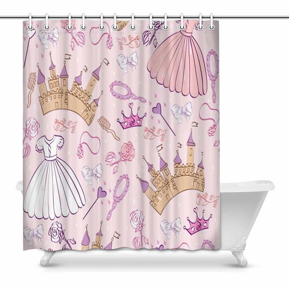 MKHERT colorful cute Castle Bathroom Shower Curtain 60x72 inch