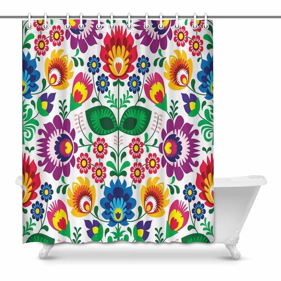 MKHERT colorful ethnic floral Bathroom Shower Curtain 60x72 inch