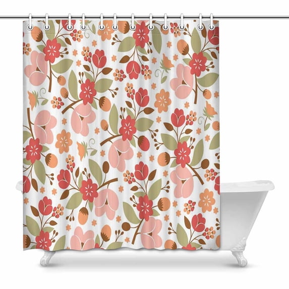 MKHERT colorful flowers Bathroom Shower Curtain 60x72 inch