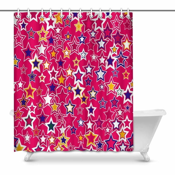 MKHERT colorful starts Bathroom Shower Curtain 60x72 inch