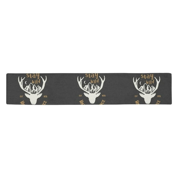 MKHERT deer Stay Wild Table Runner for Wedding Party Banquet Decoration 14x72 inch