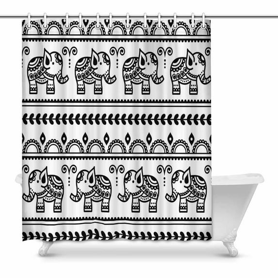 MKHERT ethnic Elephant Bathroom Shower Curtain 60x72 inch