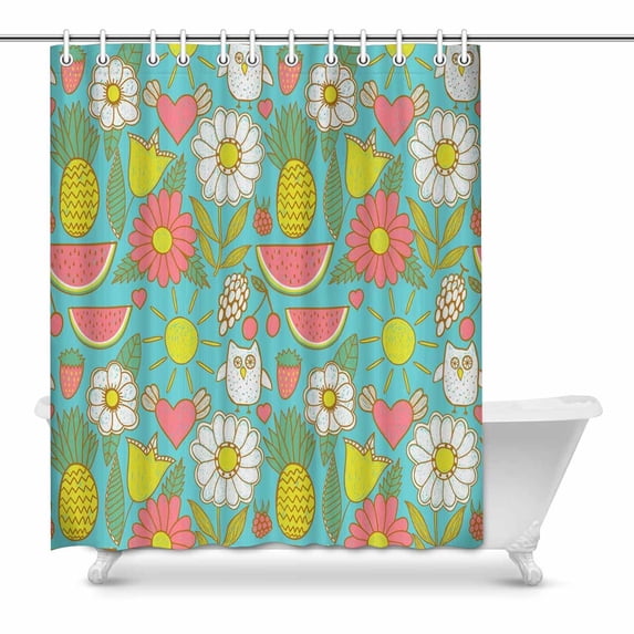 MKHERT graphic fresh fruits Bathroom Shower Curtain 60x72 inch