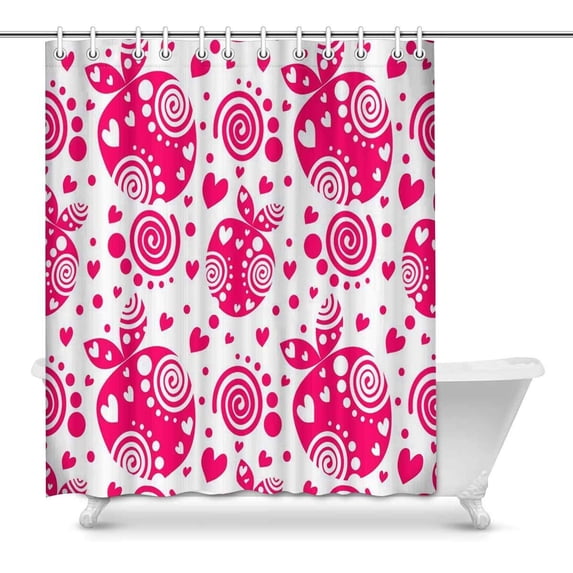 MKHERT red Glittering strawberries Bathroom Shower Curtain 60x72 inch