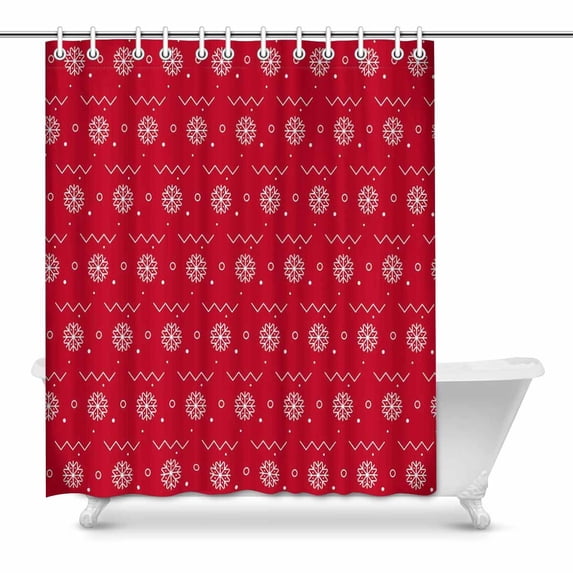 MKHERT red snowflake Bathroom Shower Curtain 60x72 inch